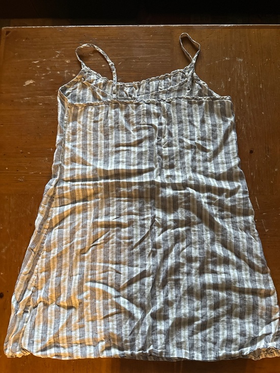 Flax Dresses & Skirts - FLAX Brand Striped Cotton Slip Dress - White & Gray